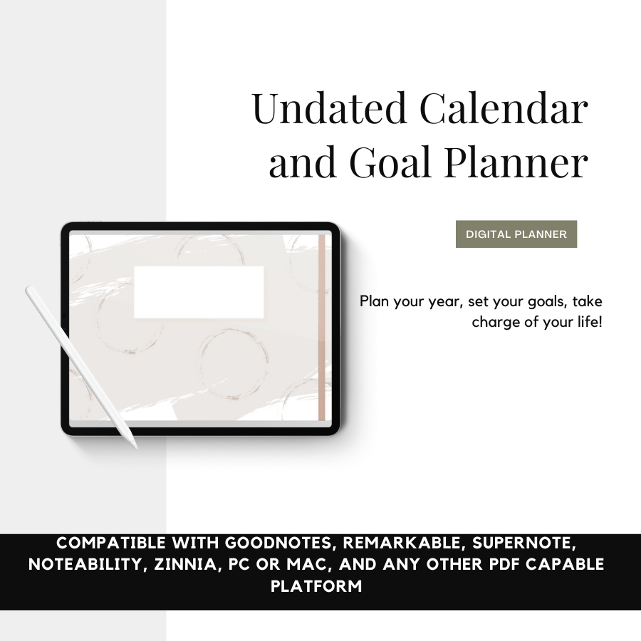 Undated Calendar and Goal Planner