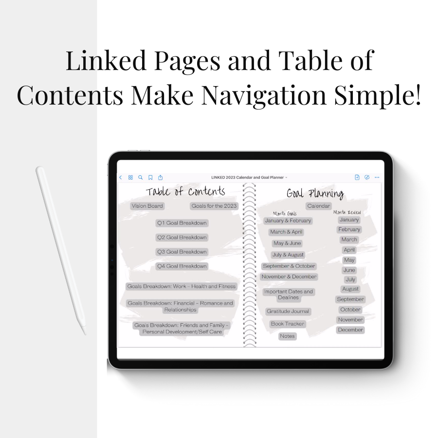 2023 Linked Calendar and Goal Planner