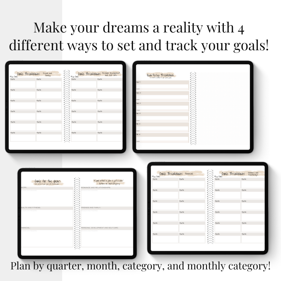 Undated Calendar and Goal Planner