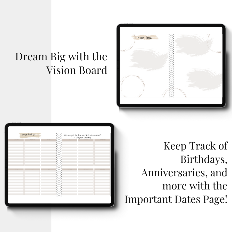 Undated Calendar and Goal Planner